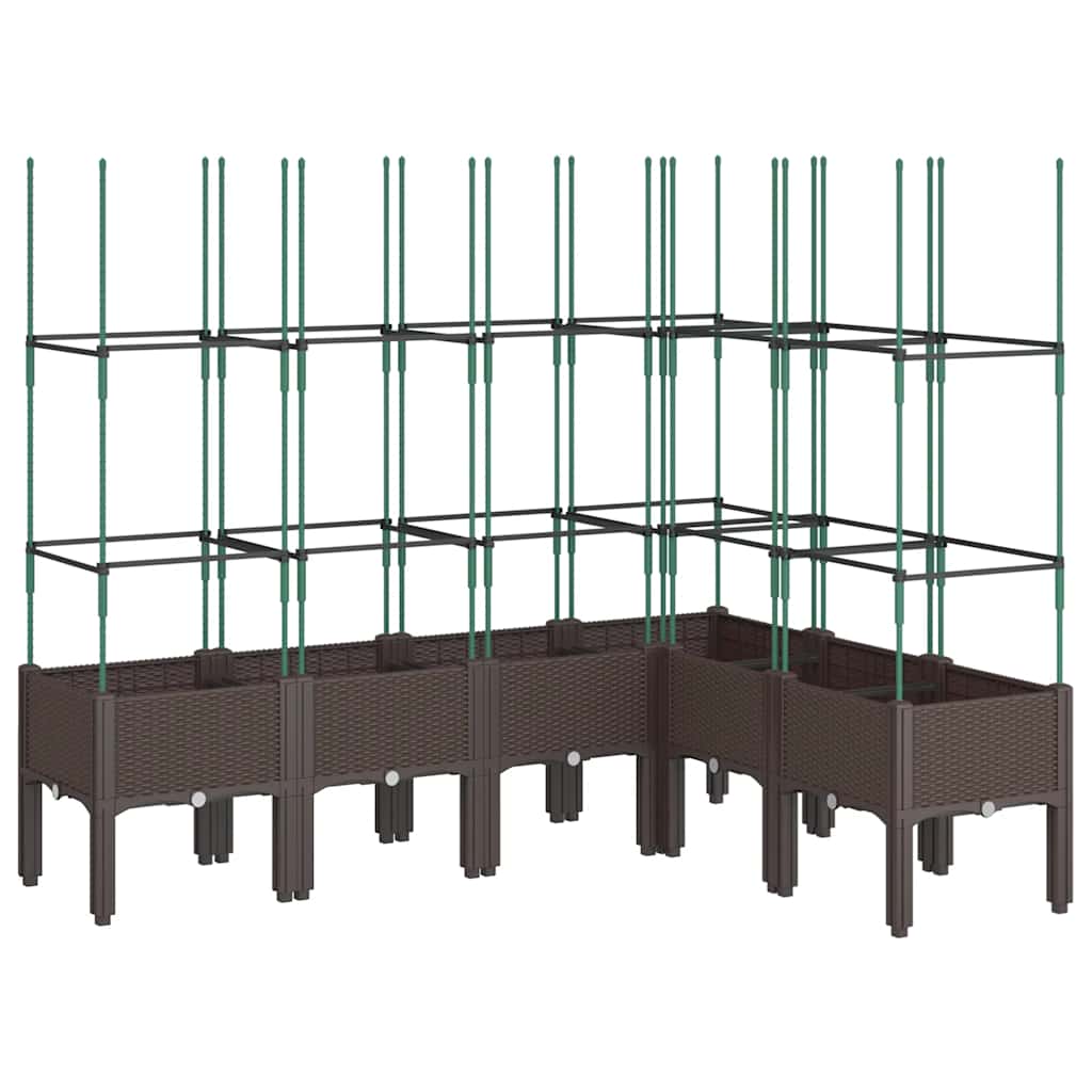 vidaXL Pflanzkübel mit Rankgitter Braun 160x120x142,5 cm PP