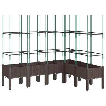 vidaXL Pflanzkübel mit Rankgitter Braun 160x120x142,5 cm PP