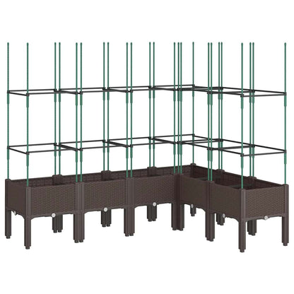vidaXL Pflanzkübel mit Rankgitter Braun 160x120x142,5 cm PP