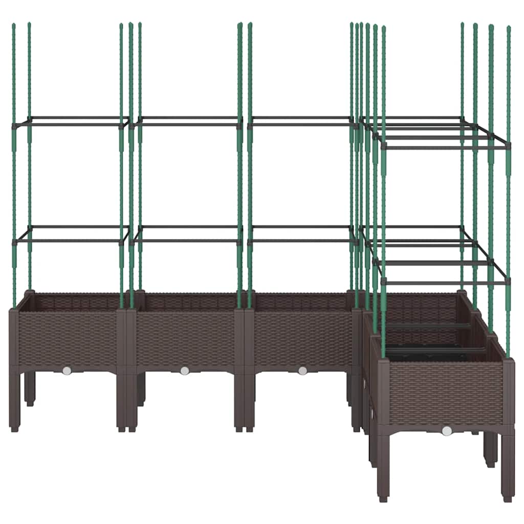 vidaXL Pflanzkübel mit Rankgitter Braun 160x120x142,5 cm PP