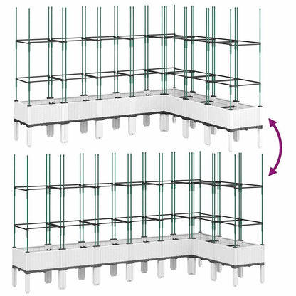 Pflanzkübel mit Rankgitter Weiß 200x160x142,5 cm PP
