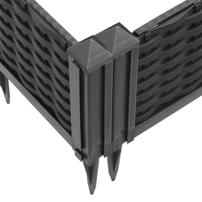 vidaXL Pflanzkasten mit Erdspießen Schwarz 42,5x42,5x28,5 cm PP