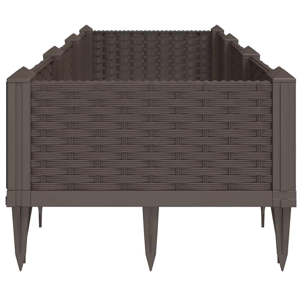 vidaXL Pflanzkasten mit Erdspießen Braun 125x40x28,5 cm PP