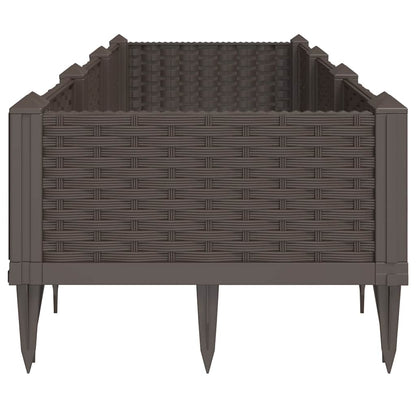 vidaXL Pflanzkasten mit Erdspießen Braun 125x40x28,5 cm PP