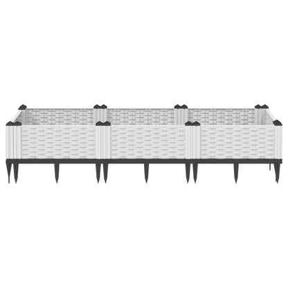vidaXL Pflanzkasten mit Erdspießen Weiß 125x40x28,5 cm PP