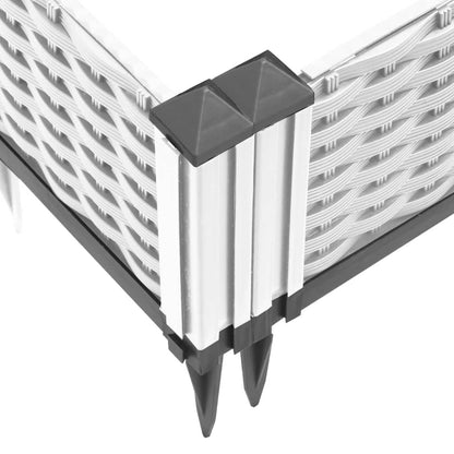 vidaXL Pflanzkasten mit Erdspießen Weiß 125x40x28,5 cm PP