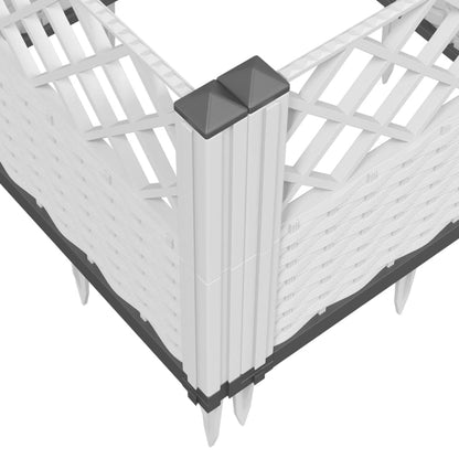 vidaXL Pflanzkasten mit Erdspießen Weiß 123,5x43,5x43,5 cm PP