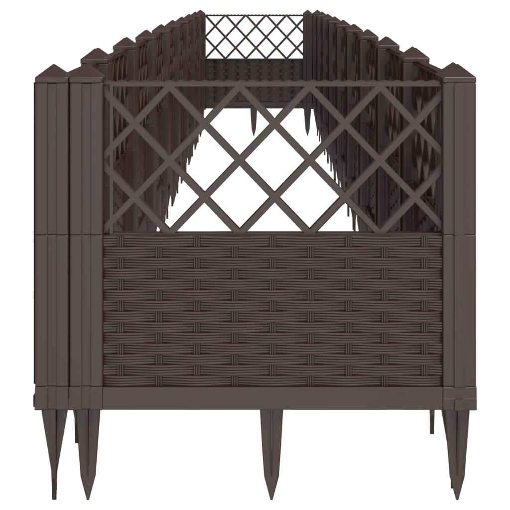 vidaXL Pflanzkasten mit Erdspießen Braun 363,5x43,5x43,5 cm PP