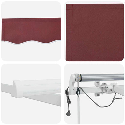 vidaXL Markise Automatisch mit LED Weinrot 300x250 cm
