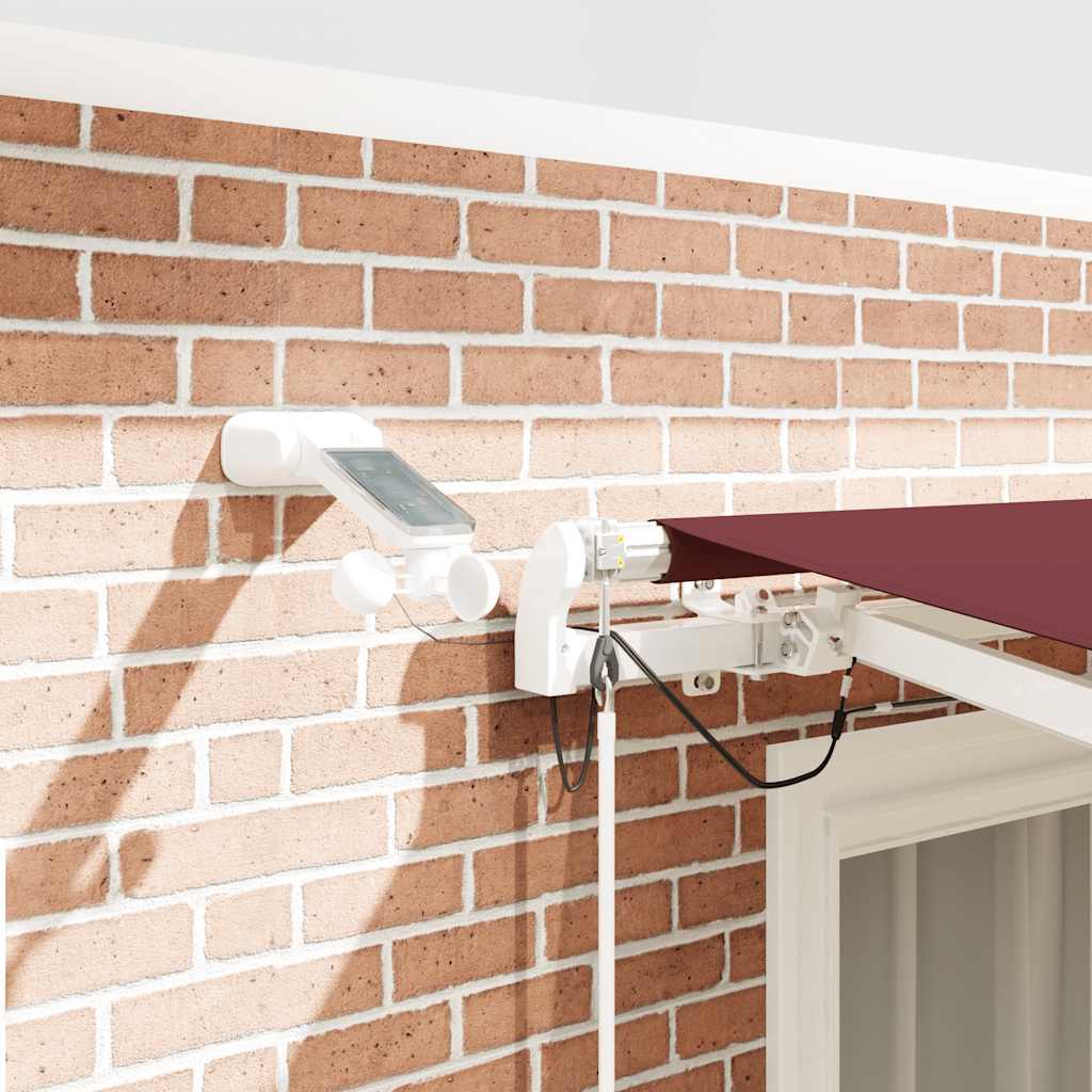vidaXL Markise Automatisch mit LED Weinrot 300x250 cm