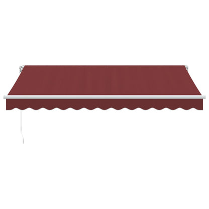 vidaXL Markise Manuell mit LED Weinrot 350x250 cm