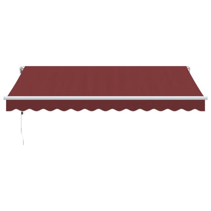 vidaXL Markise Automatisch mit LED Weinrot 350x250 cm