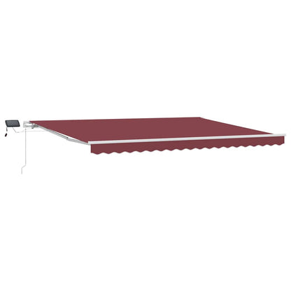 vidaXL Markise Manuell mit LED Weinrot 450x300 cm