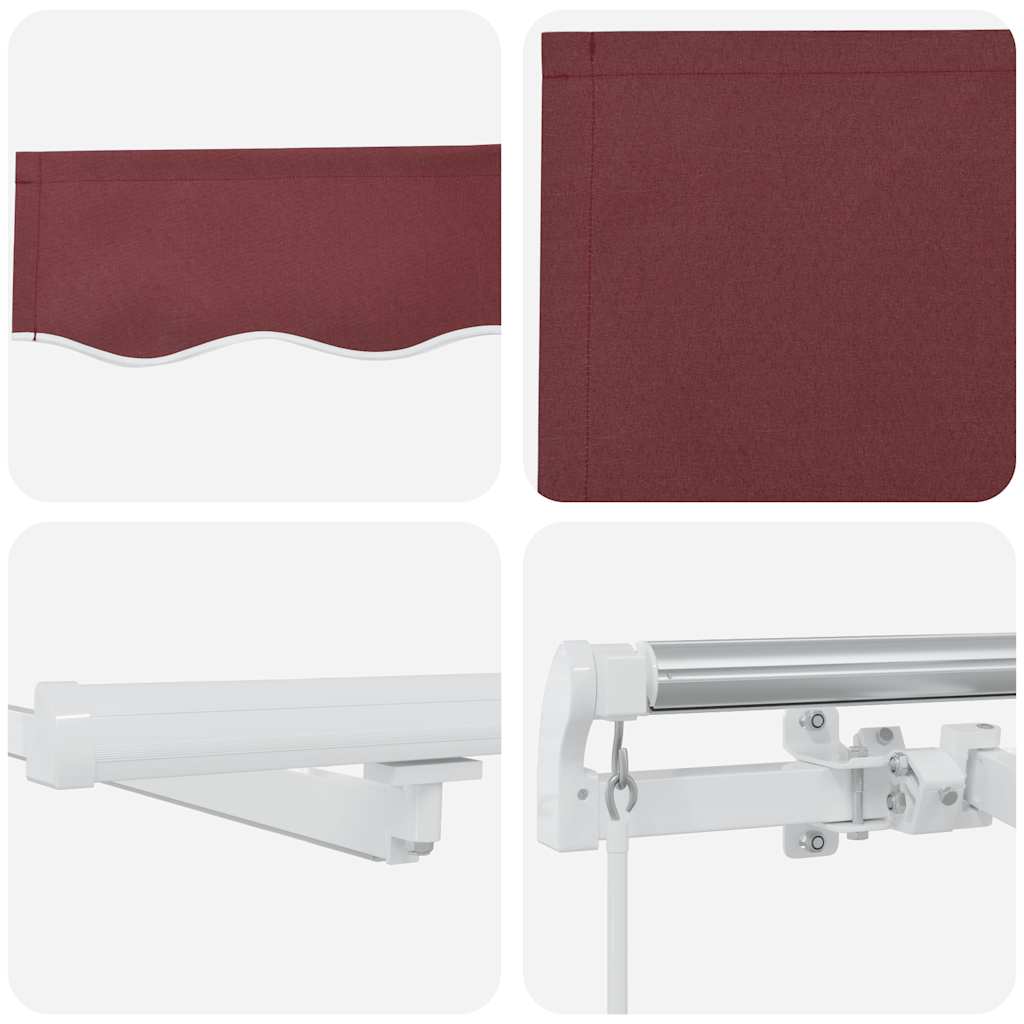 vidaXL Markise Manuell mit LED Weinrot 450x300 cm