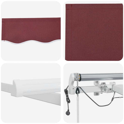 vidaXL Markise Automatisch mit LED Weinrot 450x300 cm