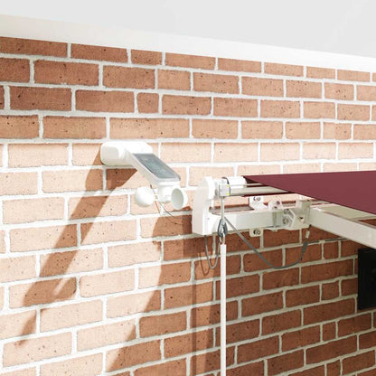 vidaXL Markise Automatisch mit LED Weinrot 450x300 cm