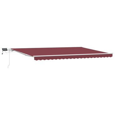 vidaXL Markise Manuell mit LED Weinrot 500x300 cm