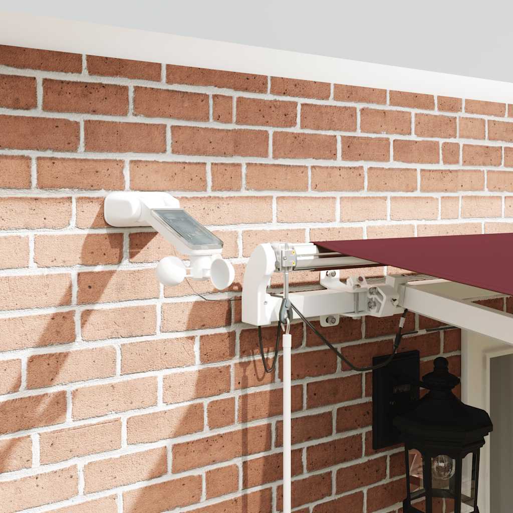 vidaXL Markise Automatisch mit LED Weinrot 500x300 cm