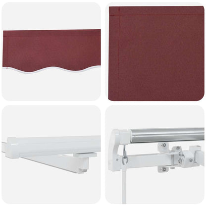 vidaXL Markise Manuell mit LED Weinrot 600x300 cm
