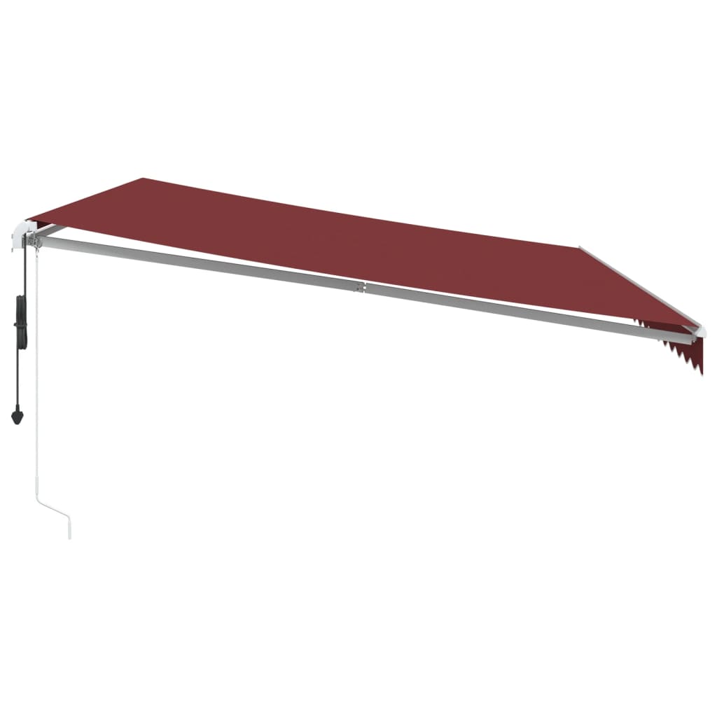 vidaXL Markise Automatisch mit LED Weinrot 500x350 cm
