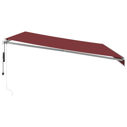 vidaXL Markise Automatisch mit LED Weinrot 500x350 cm