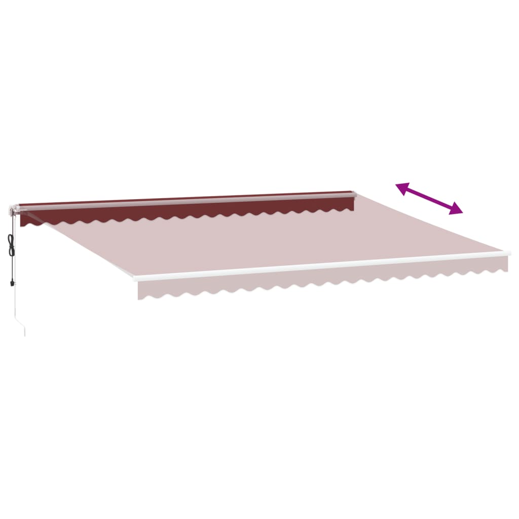 vidaXL Markise Automatisch mit LED Weinrot 500x350 cm
