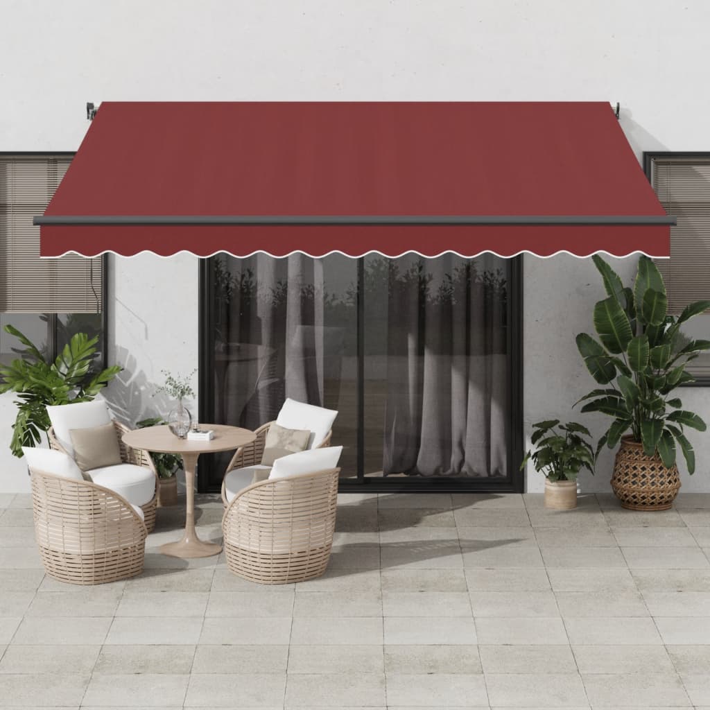 vidaXL Auvent manuel bordeaux 400x350 cm