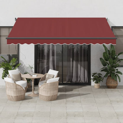 vidaXL Auvent manuel bordeaux 400x350 cm