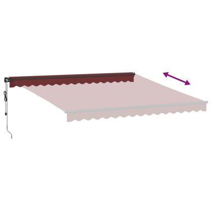 vidaXL Markise Automatisch mit LED Weinrot 400x350 cm