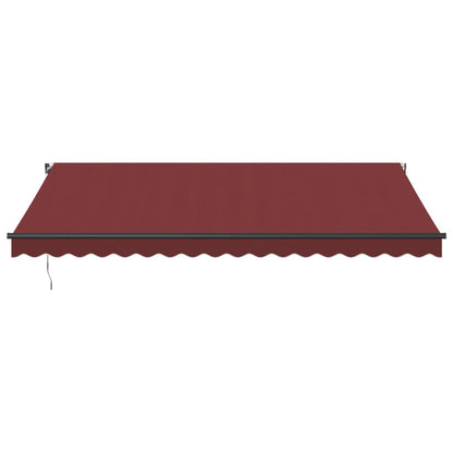 vidaXL Markise Manuell mit LED Weinrot 450x350 cm
