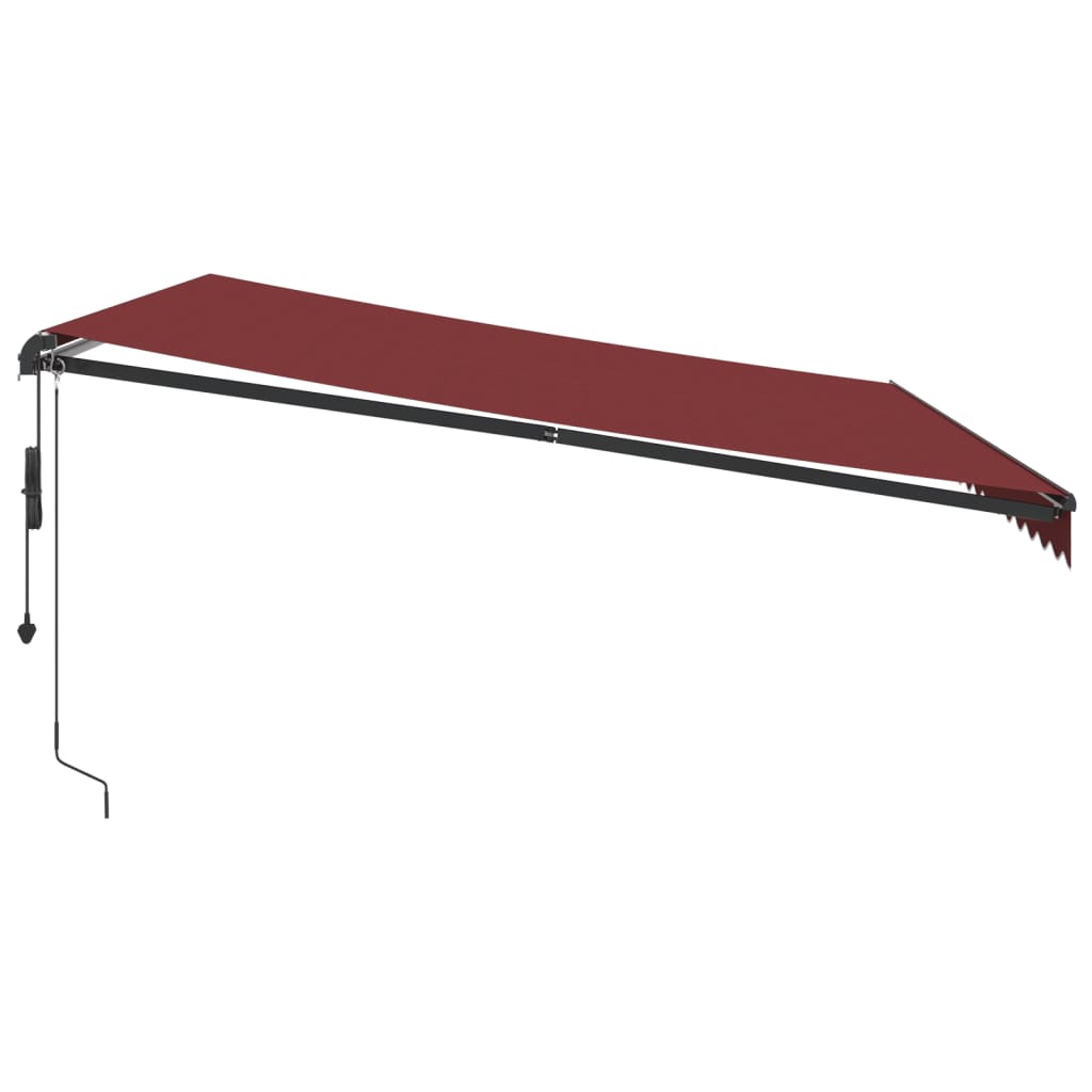 vidaXL Markise Automatisch mit LED Weinrot 450x350 cm