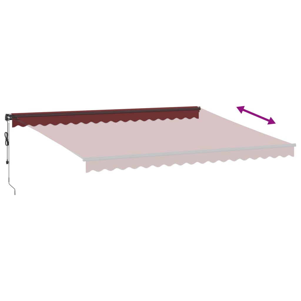 vidaXL Markise Automatisch mit LED Weinrot 450x350 cm