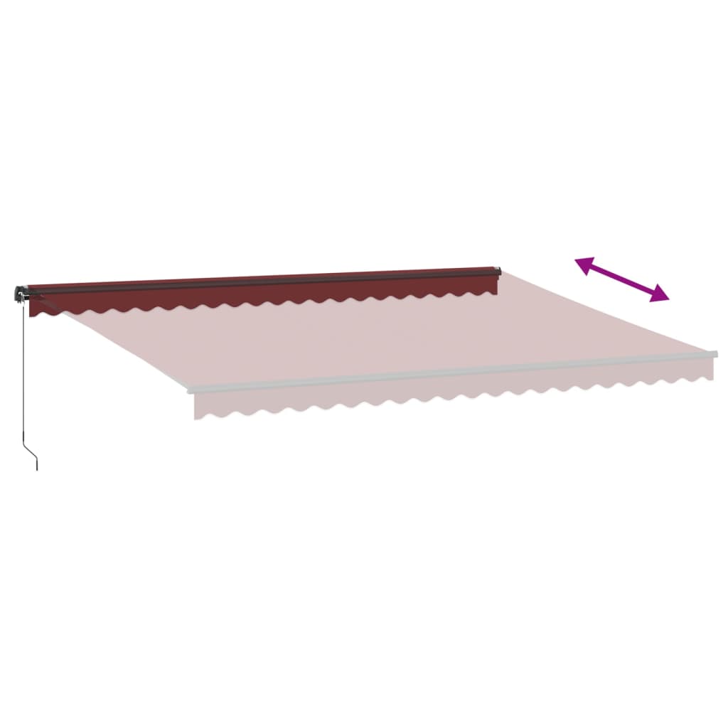 Store banne manuel vidaXL bordeaux 500x350 cm