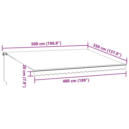 Store banne manuel vidaXL bordeaux 500x350 cm
