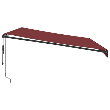 vidaXL Markise Automatisch mit LED Weinrot 500x350 cm