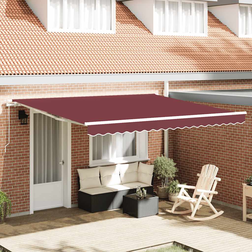 vidaXL Store banne manuel rouge bordeaux 400x300 cm
