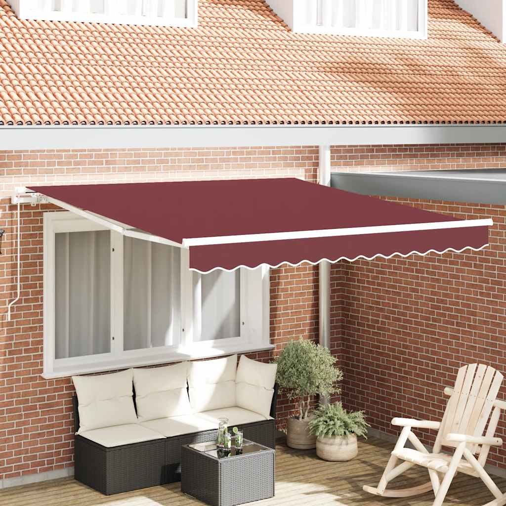vidaXL Markise Manuell Weinrot 300x250 cm