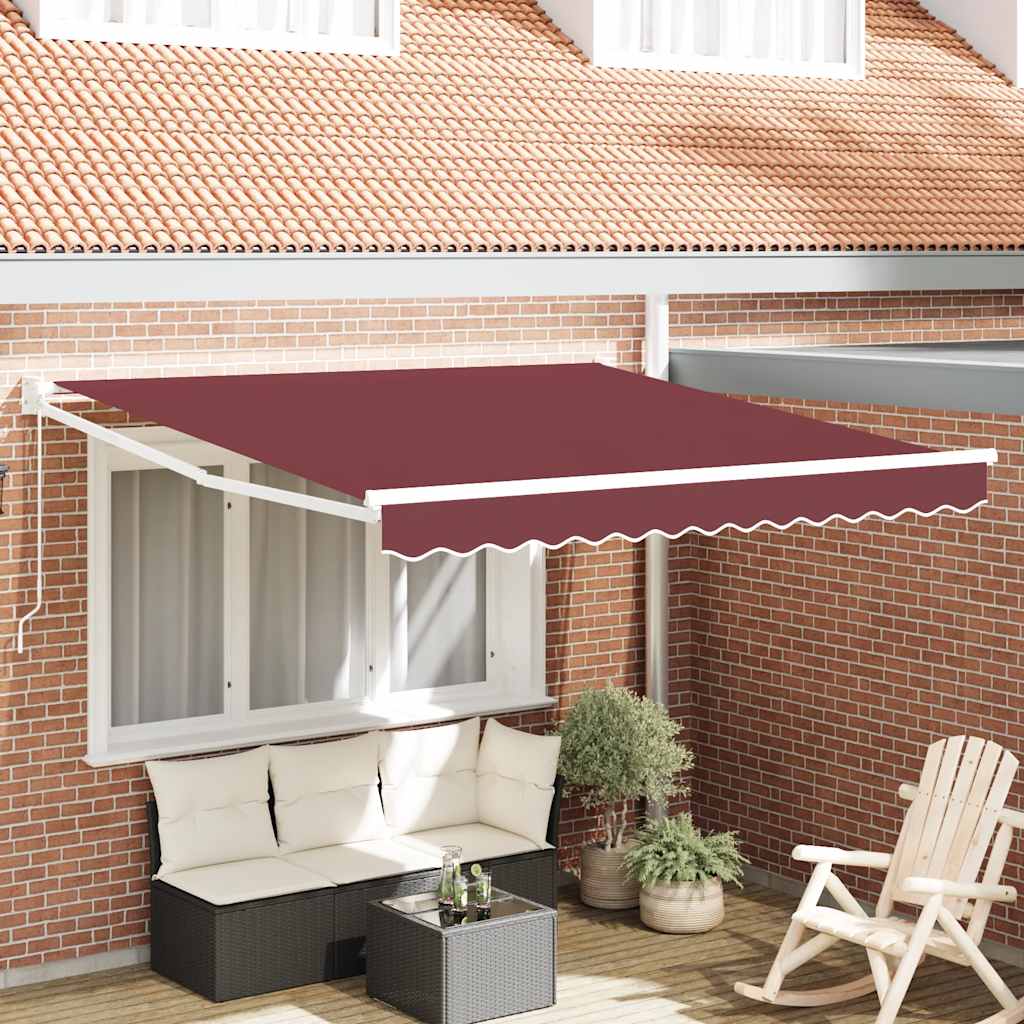 vidaXL Markise Manuell Weinrot 300x250 cm