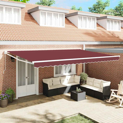 vidaXL Store banne manuel Rouge lie de vin 500x300 cm