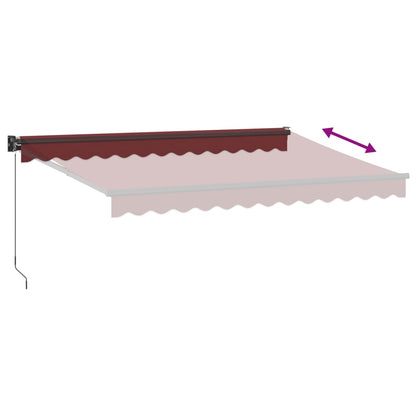 vidaXL Markise Manuell Weinrot 350x250 cm