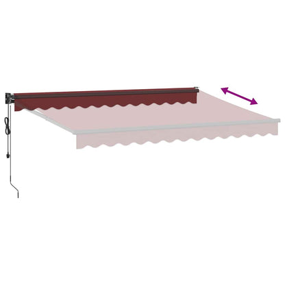 vidaXL Auvent rétractable automatique bordeaux 350x250 cm