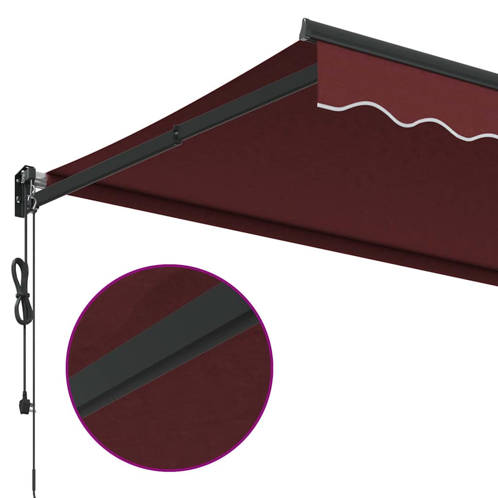 vidaXL Auvent rétractable automatique bordeaux 350x250 cm