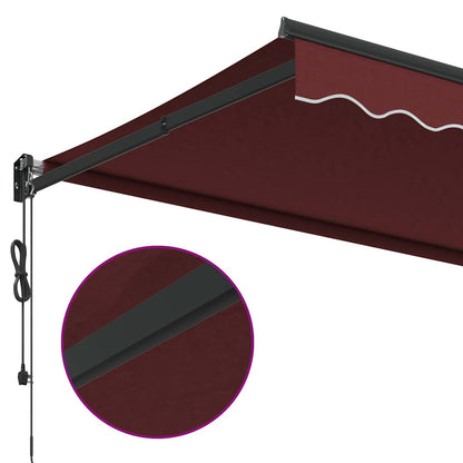 vidaXL Auvent rétractable automatique bordeaux 350x250 cm