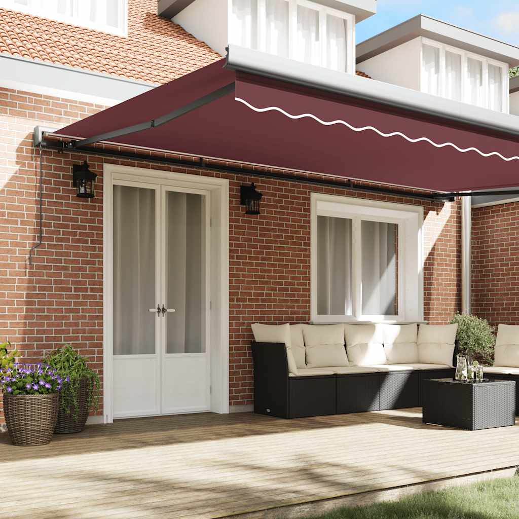 vidaXL Markise Manuell Weinrot 500x300 cm