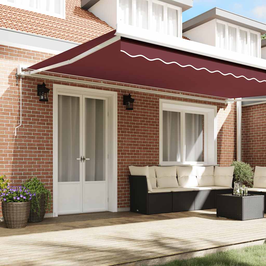 vidaXL Store banne automatique bordeaux 500x300 cm