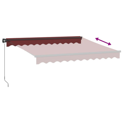 vidaXL Auvent manuel avec LED Rouge bordeaux 300x250 cm