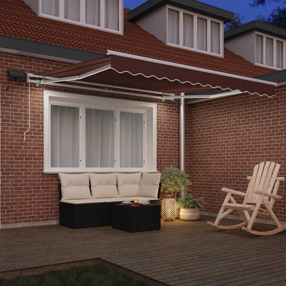 vidaXL Markise Manuell mit LED Braun 300x250 cm