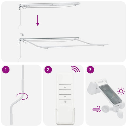 vidaXL Markise Automatisch mit LED Braun 300x250 cm