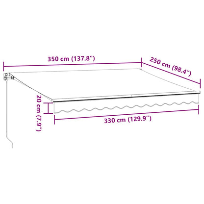 vidaXL Markise Manuell mit LED Braun 350x250 cm