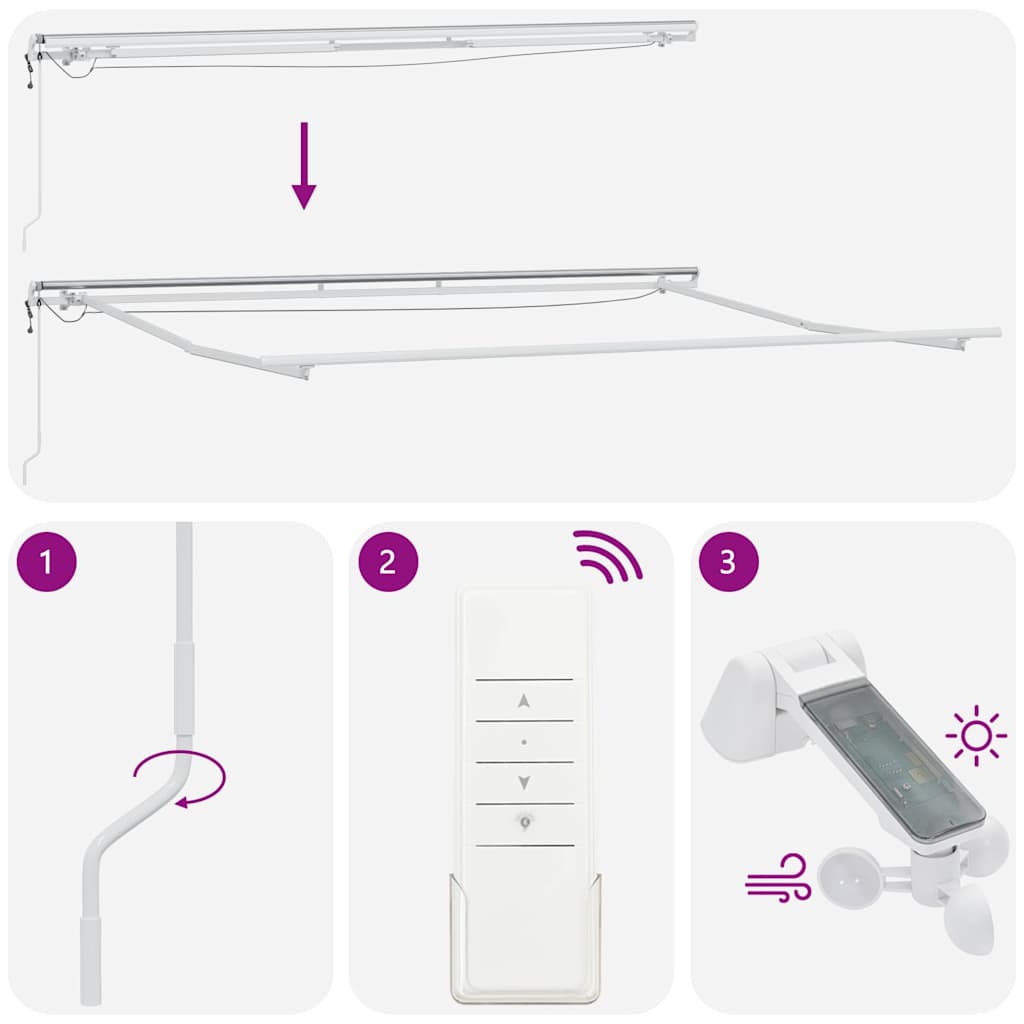 vidaXL Markise Automatisch mit LED Braun 450x300 cm
